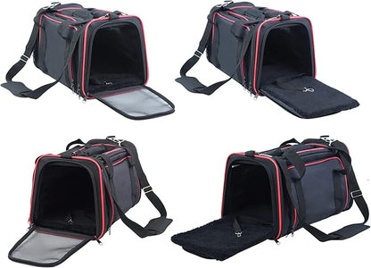 EliteField Expandable Soft Pet Carrier (3 Year Warranty, Airline Approved), Multiple Sizes and Colors Available (20" L x 12" W x 11" H, Black)