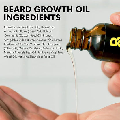 The Beard Club Enhanced Beard Growth Kit - Derma Roller, Beard Growth Oil (2PK), Sandalwood Beard Balm, Comb - Gift Set
