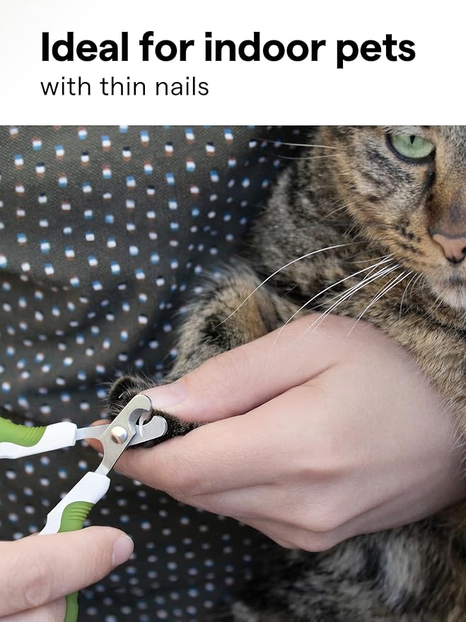 Pet Nail Clippers for Indoor Cats & Small Animals - Precision Angled Blades & Steady Grip - Ideal for Kittens Tiny Dogs Rabbits Birds - Nail Trimmer & Claw Scissors for Home Grooming - eBook Guide