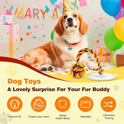 Interactive Dog Toys with Strong Gel Suction Cup, Dog Toys for Aggressive Chewers, Tug of War Dog Toy, Mentally Stimulating Toys for Small Dog/Puppy Teething Toys, Orange