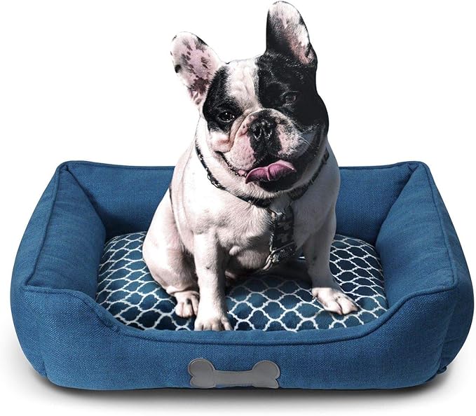 – Premium Dog or Cat Bed | Large Dog Bed Measures 30 x 23 x 7, Perfect for Pets up to 55 lbs. | 100% Polyester Pet Bed | Ocean Blue