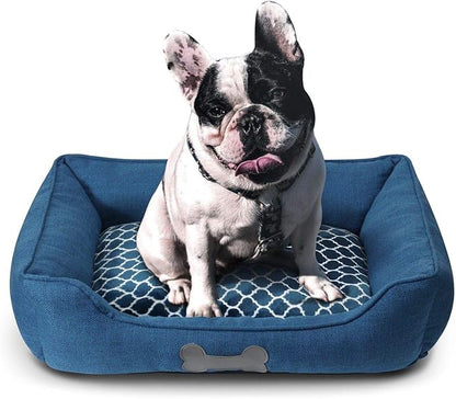 – Premium Dog or Cat Bed | Large Dog Bed Measures 30 x 23 x 7, Perfect for Pets up to 55 lbs. | 100% Polyester Pet Bed | Ocean Blue