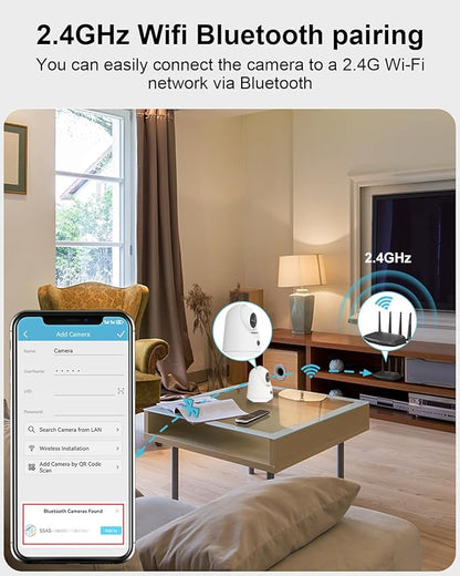 GENBOLT 2K WiFi Indoor House Security Camera Wireless, Pan Tilt Pet Camera with 5000mAh Battery Powered, IP Camera CCTV Nanny Dog Cam Baby Monitor with PIR Detection