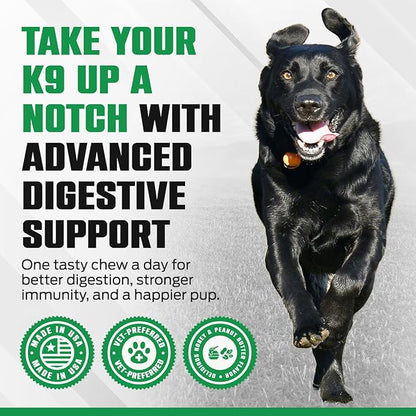 K10 Probiotic Chews for Dogs (60ct) – Advanced Digestive Support with Probiotics, Prebiotics & Superfoods – Vet-Preferred Dog Supplement for Digestion, Immunity, Skin, Coat & Everyday Vitality