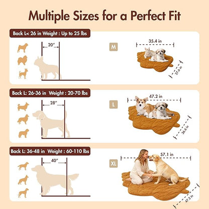 Large Dog Heating Pad Waterproof Electric Heated Beds, Pet Pads for Indoor Outdoor, Adjustable Temperature, Chew Resistant Cord, Washable Maple Leaf Shaped Cat Heating Pad Non Slip Bottom(35"X27")