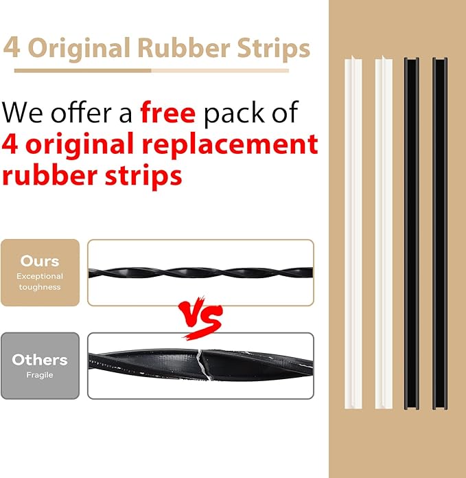 3-Panel Airseal Pet Door Replacement Flap,4 Durable Spare Rubber Strips,Compatible with Ideal Pet Product 10.25"x15.75" Extra Large Pet Door,Easy Installation