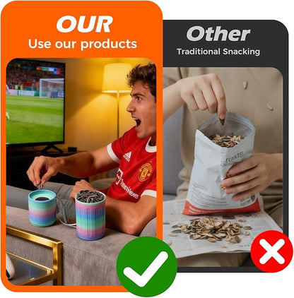 Portable Sunflower Seed Cup with Shell Storage, 3D Printed Pistachios Nut Snack Bowl Containers for Outdoor/in Car/Travel/Sports Games, Seed Lovers Gift - Colored