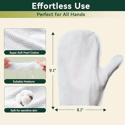 ECO PET Glove Wipes for Dogs & Cats, Hypoallergenic Unscented Cleaning & Deodorizing Bath Wipes, Coconut Oil Nourishing Fur Pet Grooming Gloves, 20pcs