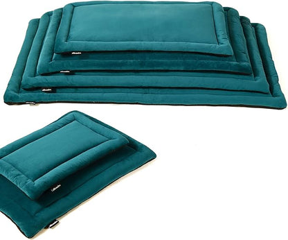 Allisandro Lightweight Waterproof Dog Bed Pad, 1.5" Thick Travel Mat for Crates, Kennels & Elevated Beds, Washable Non-Slip Sleeping Mat for Small to Large Dogs, 36 x 23 Inches, Lake Green