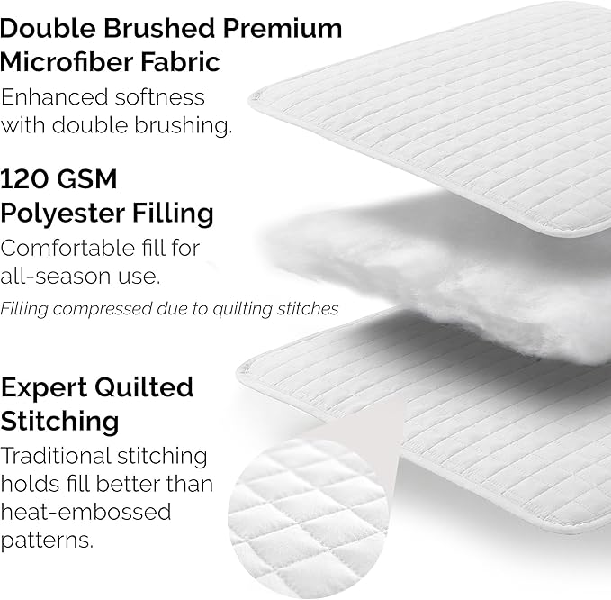 Southshore Fine Living, Inc. XL Twin Quilt Set, Microfiber Quilted Bedspread, White Bedding Twin Coverlet w/Pillow Sham, Pet Hair Resistant Bedding Coverlet Set, Quilted Comforter, Bright White Quilt