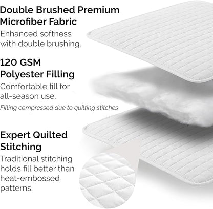 Southshore Fine Living, Inc. XL Twin Quilt Set, Microfiber Quilted Bedspread, White Bedding Twin Coverlet w/Pillow Sham, Pet Hair Resistant Bedding Coverlet Set, Quilted Comforter, Bright White Quilt