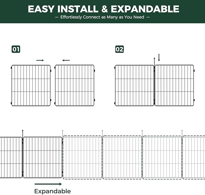 FXW MiniPaws Unleashed Dog Playpen, Expandable & Portable Design for Yard, RV Camping and Indoor Use, for Puppies and Small Dogs, 20-inch 6 Panels