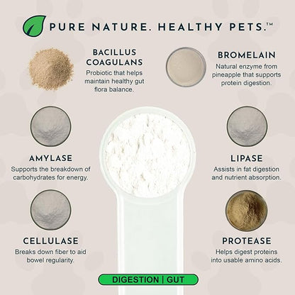 Animal Essentials Plant Enzyme & Probiotics - Probiotics & Digestive Enzymes for Dogs & Cats, Natural Daily Gut & Digestion Support Supplement for Pets, Plant Based - 3.5 Oz