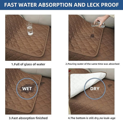 Eismodra Waterproof Recliner Chair Covers for Reclining Couch Slipcovers Seat Cushion,Anti-Slip Sofa Cover for Dogs Pets Furniture Protector Washable,Brown Set (3 Pieces)