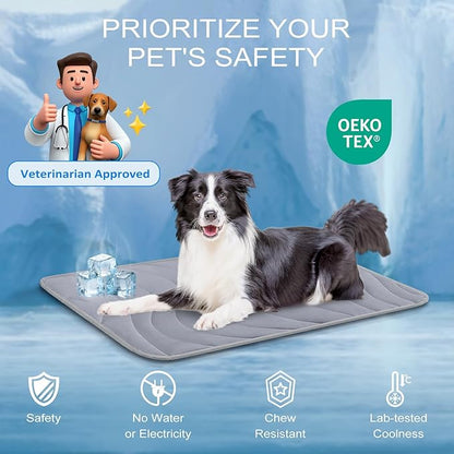 Cozyide Dog Cooling Mat, Medium Cooling Mat for Dogs, Reversible Pad for Pet, 28" L x 22" W, Dark Grey