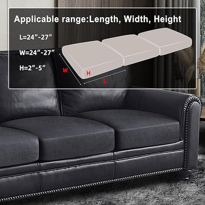 ANARACHON Leather Look Couch Cushion Covers Sofa Seat Slipcovers Sets Couches Furniture Protector for Sectional Armchair Loveseat Pets Kids Stretch Spandex Fabric (3 Cushion Sofa, Dark Grey)