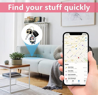 Leather Keychain Holder Case Compatible with AirTag,Cute Protective Cover with Keyring and lanyard,Anti-Scratch Finder GPS Tracker Case for Wallet Keys,bag,pets,Backpack(M)