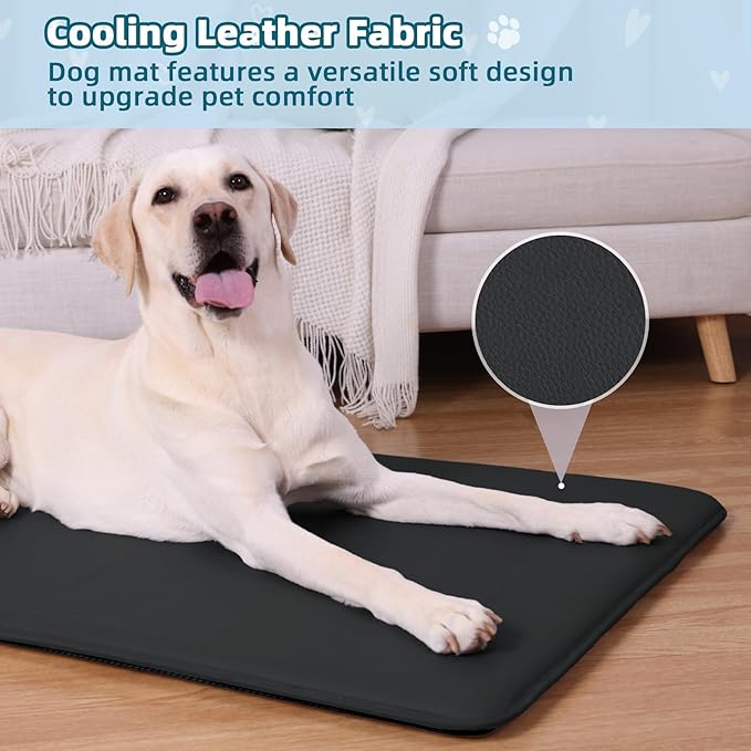 Large Dog Crate Pad Bed, Waterproof Cooling Pet Bed for Large Dogs, Outdoor Pet Bed with High Resilience Foam,Wipe Clean & Easy Rinse, Anti Slip 41 inch Black