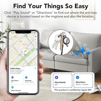 2026 New [Apple MFi Certified] (iOS Only) Tracker Tags-3 Pack, Bluetooth 5.3 GPS Tracker for Apple Find My, Replaceable Battery, 100dB Sounds, Key Finder and Item Locator for Car, Keys, Luggage, Black