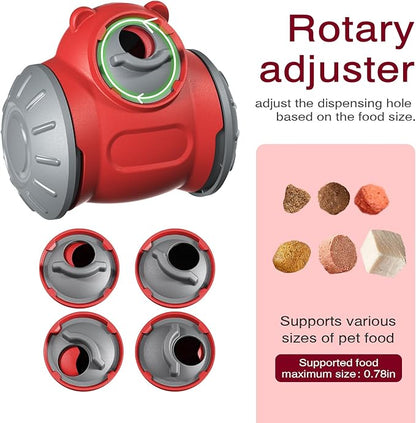 2026 Interactive Dog Dispenser Toy - Premium Food for Smart Dogs - Adjustable Food Puzzle for Small Medium and Large Dogs for Large/Medium/Small Aggressive Chewers Breed Pet Cat Color Red