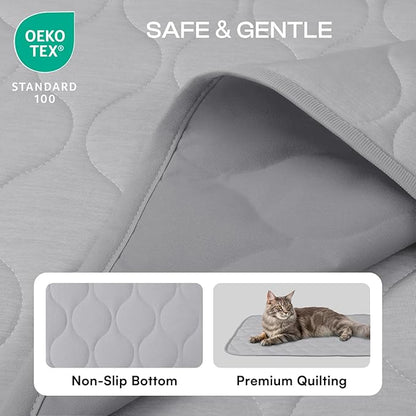 Luciphia Waterproof Cooling Mat for Dogs Couch Cover Q-MAX>0.5, Leakproof Pet Pad Non-Slip Throw Blanket for Cat Puppy Crate Bed Protector Outdoor (Cloud Grey, 30x70 inches)