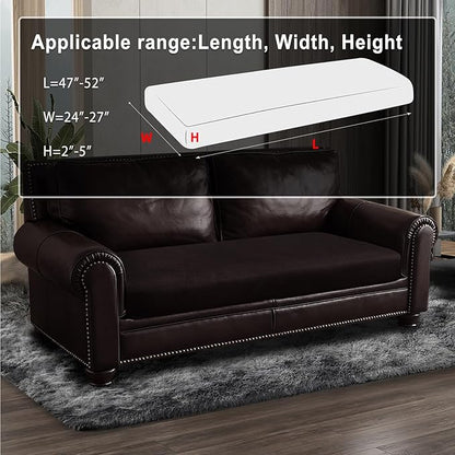 ANARACHON Leather Look Couch Cushion Covers Sofa Seat Slipcovers Sets Couches Furniture Protector for Sectional Armchair Loveseat Pets Kids Stretch Spandex Fabric (1 Cushion Loveseat, Chocolate)