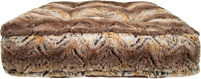 Bessie and Barnie Frosted Willow Extra Plush Shag Faux Fur Luxury Sicilian Rectangle Pet/Dog Bed (Multiple Sizes)