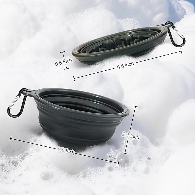 Ezcora Foldable Silicone Shaving Bowl with Carabiner, Portable Shave Mug for Men, Quick-Lather Shaving Cream & Soap Bowl, Lightweight Collapsible Design with Non-Slip Base