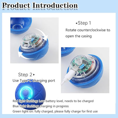 IRIDESCENT Interactive Dog Toys Dog Balls Activated Automatic Rolling Ball for Puppy Small Medium Dogs Smart Jumping Automatic Moving Bouncing and Rotating Ball Vibrating Keep Them Busy