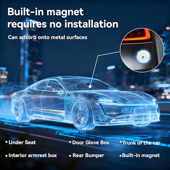 2026 GPS Tracker for Vehicles, Cars & Kids–Real-Time Tracking with Worldwide Coverage | No Monthly Fee & No SIM Needed | IP67 Waterproof | Long Battery Life | Compatible with iPhone & Android