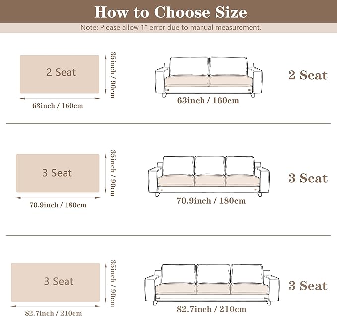 MYSKY HOME 100% Waterproof Couch Cover for Dogs Washable, Non Slip Couch Covers for 2 Cushion Sofa Pet Friendly, Thick Soft Sofa Covers Slipcovers Blanket Dog Bed Cover, Cream, 35"x70.9"
