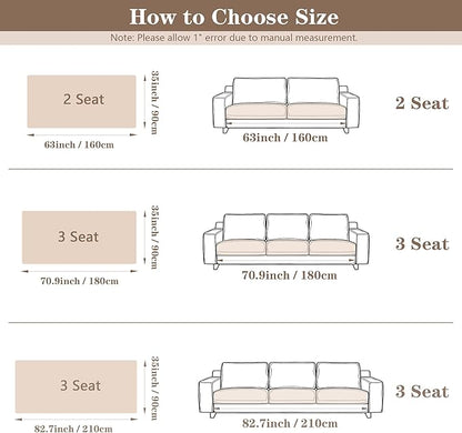 MYSKY HOME 100% Waterproof Couch Cover for Dogs Washable, Non Slip Couch Covers for 2 Cushion Sofa Pet Friendly, Thick Soft Sofa Covers Slipcovers Blanket Dog Bed Cover, Cream, 35"x70.9"