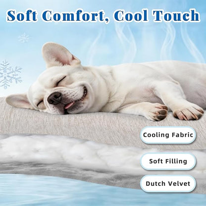 Dog Cooling Mat Self Coolings Foldable Cooling Pad for Dog in Summer Coolings Mat for Dogs and Cats Machine Washable (Dog Paw, Medium-26 L x 23" W)