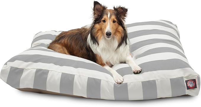 Majestic Pet Rectangle Large Dog Bed Washable – Non Slip Comfy Pet Bed – Dog Crate Bed with Removable Washable Cover – Dog Kennel Bed for Sleeping - Dog Bed Large Breed 44x36x5 Inch – Gray