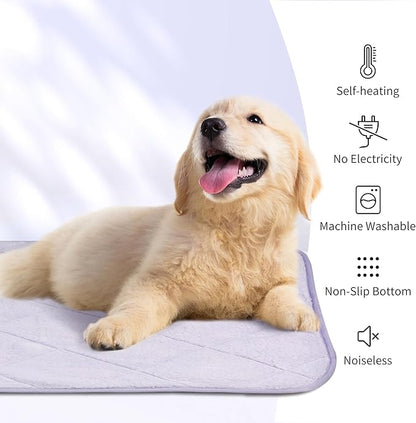 NWK Fluffy Self Warming Cat Mat, Cat Blanket, Thermal Dog Mat, Washable, Non-Slip Bottom for Sofa & Crate & Kennel & Car Seat (Purple, Large (35'' X 23'' X 0.4''))