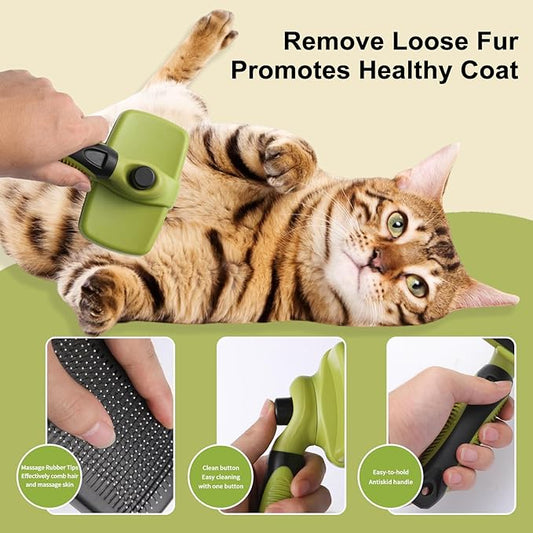 6 PCS Dog and Cat Grooming Kit, Versatile Tools Including Shedding Brush, Nail Clipper with Nail File, Slicker Brush, Dematting Comb