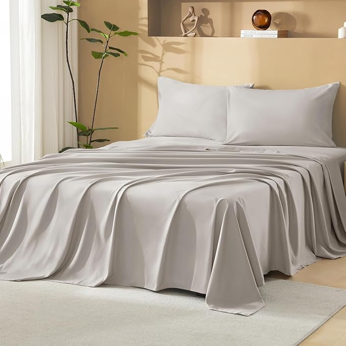 Litanika Super King Plus Size Comforter Set with Sheets Linen - 7 Pieces Bed in a Bag Oversized King Boho Tufted Complete Bedding Sets with Comforter, Sheets, Pillowcases & Shams