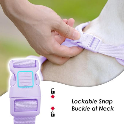 No Pull Dog Harness, Puppy Vest with Front Clip for Small Medium Large Sized Dog(Light Purple,M)