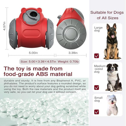2026 Interactive Dog Dispenser Toy - Premium Food for Smart Dogs - Adjustable Food Puzzle for Small Medium and Large Dogs for Large/Medium/Small Aggressive Chewers Breed Pet Cat Color Red