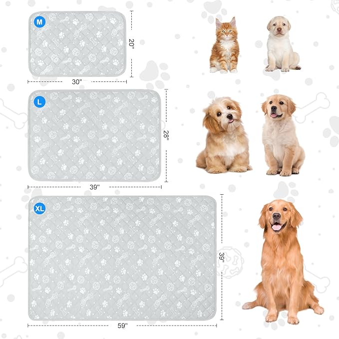 MH MYLUNE HOME Self Cooling Mat for Large Dog, 39”x59” Cool-Chill Cooling Fiber & Endothermic Color Changing Pet Cooling Pad, Foldable & Washable Non-Toxic Summer Pet Blanket