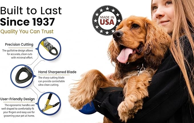 Resco Deluxe Dog Nail Clippers, Original Pet Nail Trimmer, Made in USA, Large, Yellow