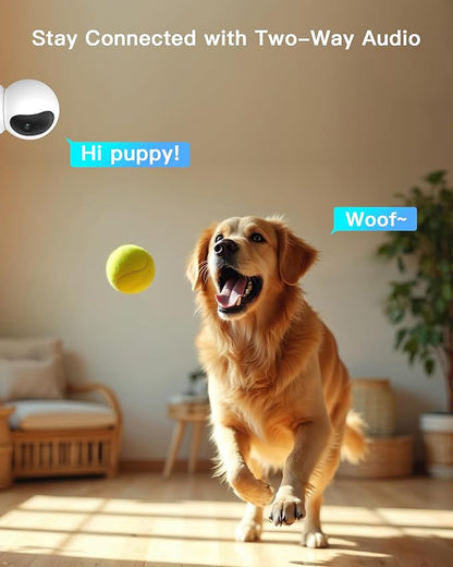 ARENTI 5G 4MP Pet Camera 2 Pack, No Subscription Indoor Security Camera for Dog/Cat/Baby, Free Phone App, Dual-Band WiFi, Auto Tracking, Super Night Vision, 2-Way Talk, 64G Local Storage(P2Q 64G 2PC)