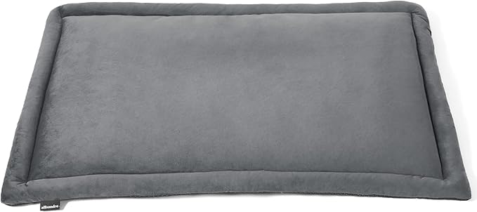 Allisandro Lightweight Waterproof Dog Bed Pad, 1.5" Thick Travel Mat for Crates, Kennels & Elevated Beds, Washable Non-Slip Sleeping Mat for Small to Large Dogs, 48 x 30 Inches, Dark Grey