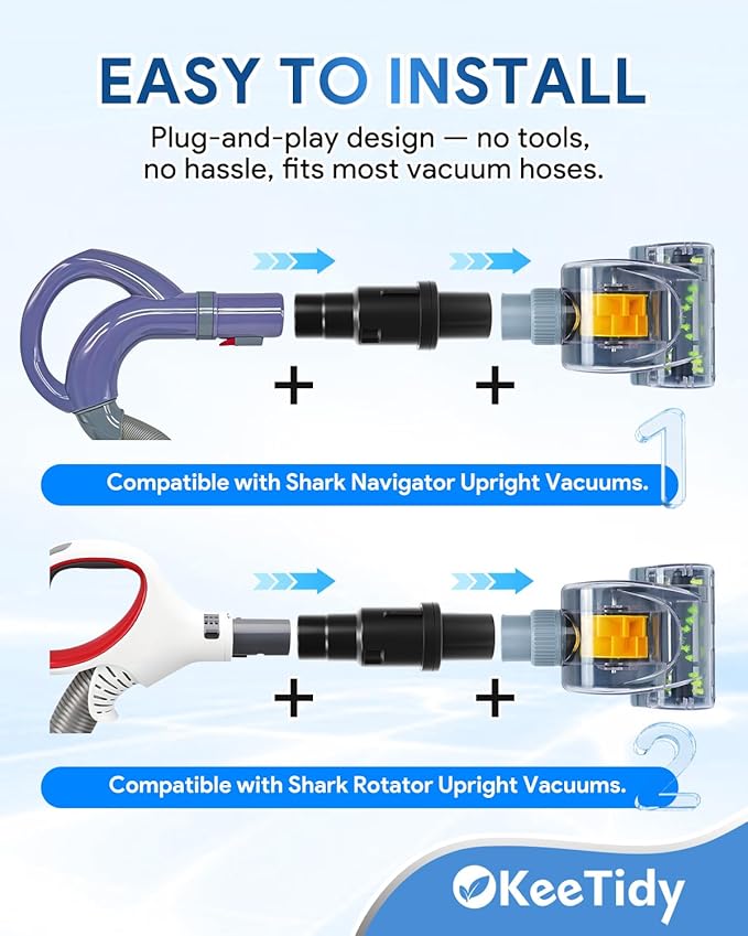 Upgraded Pet Hair Power Brush Attachment for Shark Navigator NV350 NV351 NV352 NV356 NV357 NV360 NV22 NV42 and Rotator Vacuums NV501 NV502 NV752 NV751,Replaces Part 119FFJ 351FJV540 224FFJ480