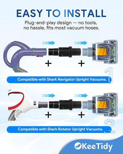 Upgraded Pet Hair Power Brush Attachment for Shark Navigator NV350 NV351 NV352 NV356 NV357 NV360 NV22 NV42 and Rotator Vacuums NV501 NV502 NV752 NV751,Replaces Part 119FFJ 351FJV540 224FFJ480