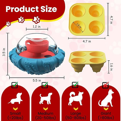 YINEYA Interactive Dog Toy, Puzzle Toy with Adjustable Treat Dispensing & DIY Frozen Treats, Dog Enrichment Toys to Keep Them Busy and Mental Stimulation