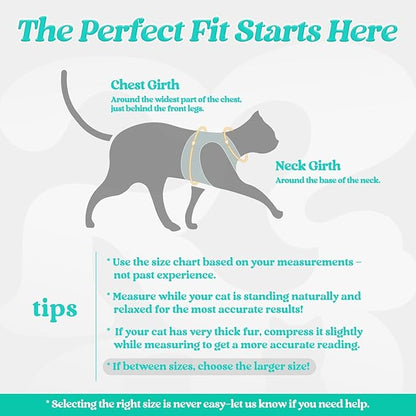 rabbitgoo Cat Harness and Leash Set for Walking Escape Proof, Adjustable Soft Kittens Vest with Reflective Strip for Cats, Comfortable Outdoor Vest,Green,M