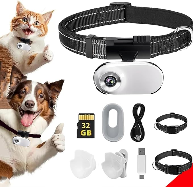 ehomful HD 1080P Cat Camera Collar with Video Record Wireless Mini Sport Cam,Small Action Cameras,Body Camera for Pet Supplies/Inoor Birthday Gift No WiFi/Stuff,Outdoor Visit The Store