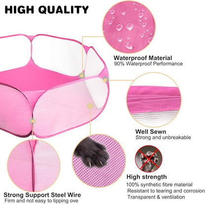 Guinea Pig Cage Rabbit Cage Indoor with Mat Playpen Perfect Size for Small Animal Pet Play Pen Easy to Clean Exercise Yard Fence Portable Tent for Hamsters, Chinchillas, Hedgehog, Puppy, Cats