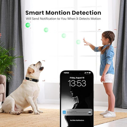 AMOROM Indoor Security Camera 360° with Pan/Tilt, Pet Dog Baby Monitor, 1080P HD Night Vision, Motion Detection, 2-Way Talk, Alexa & Google Home Compatible (2.4GHz WiFi)